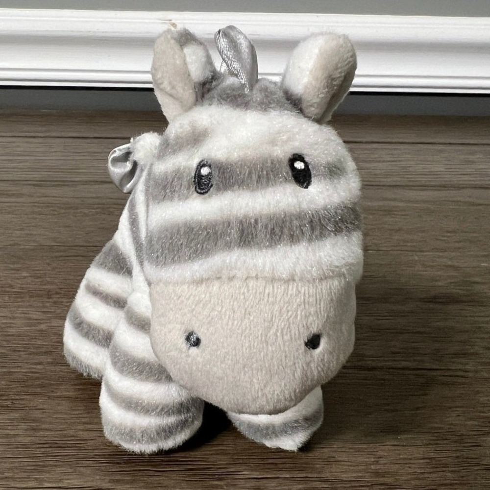Gund Safari Rattle Zebra Plush Grey White Striped Stuffed Animal Toy 4050804